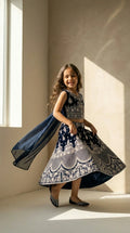 Royal Navy Embroidered Lehenga Set