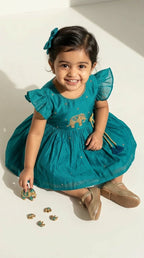Teal Elephant Charm Festive Dress
