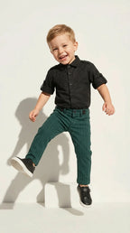 Classic Embroidered Shirt & Pinstripe Trouser Set