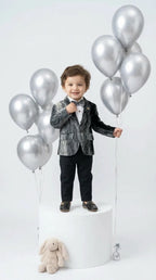 Textured Grey Blazer Party Set