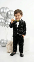 Classic Black Velvet Suit Set