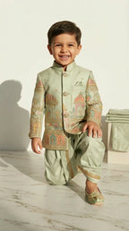 Mint Heritage Embroidered Indo-Western Dhoti Set