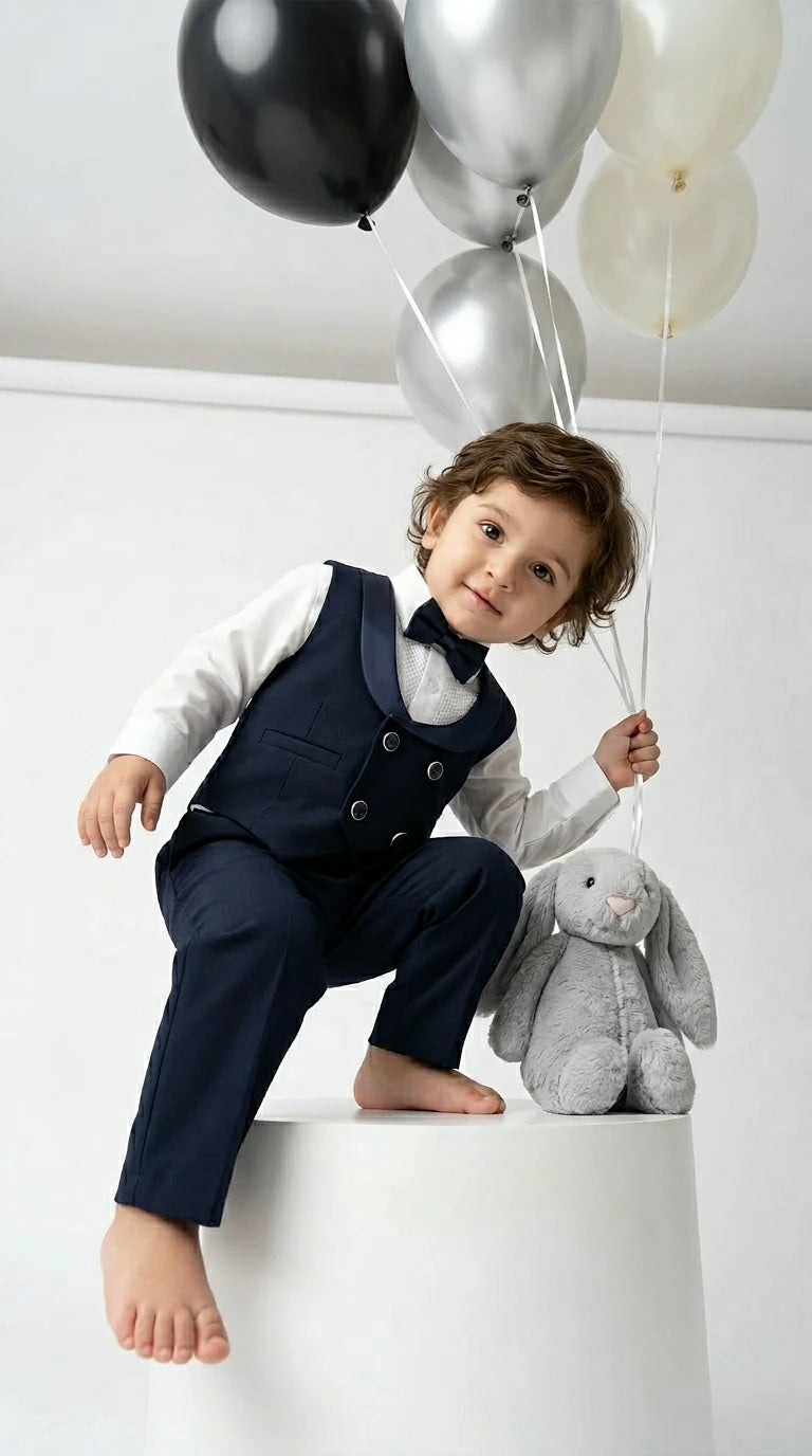 Royal Navy Double-Breasted Party Suit Set