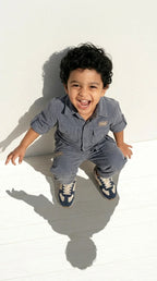 Charcoal Cord Shirt & Jogger Set