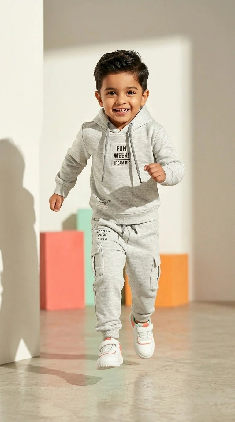 Grey Hoodie & Cargo Jogger Set