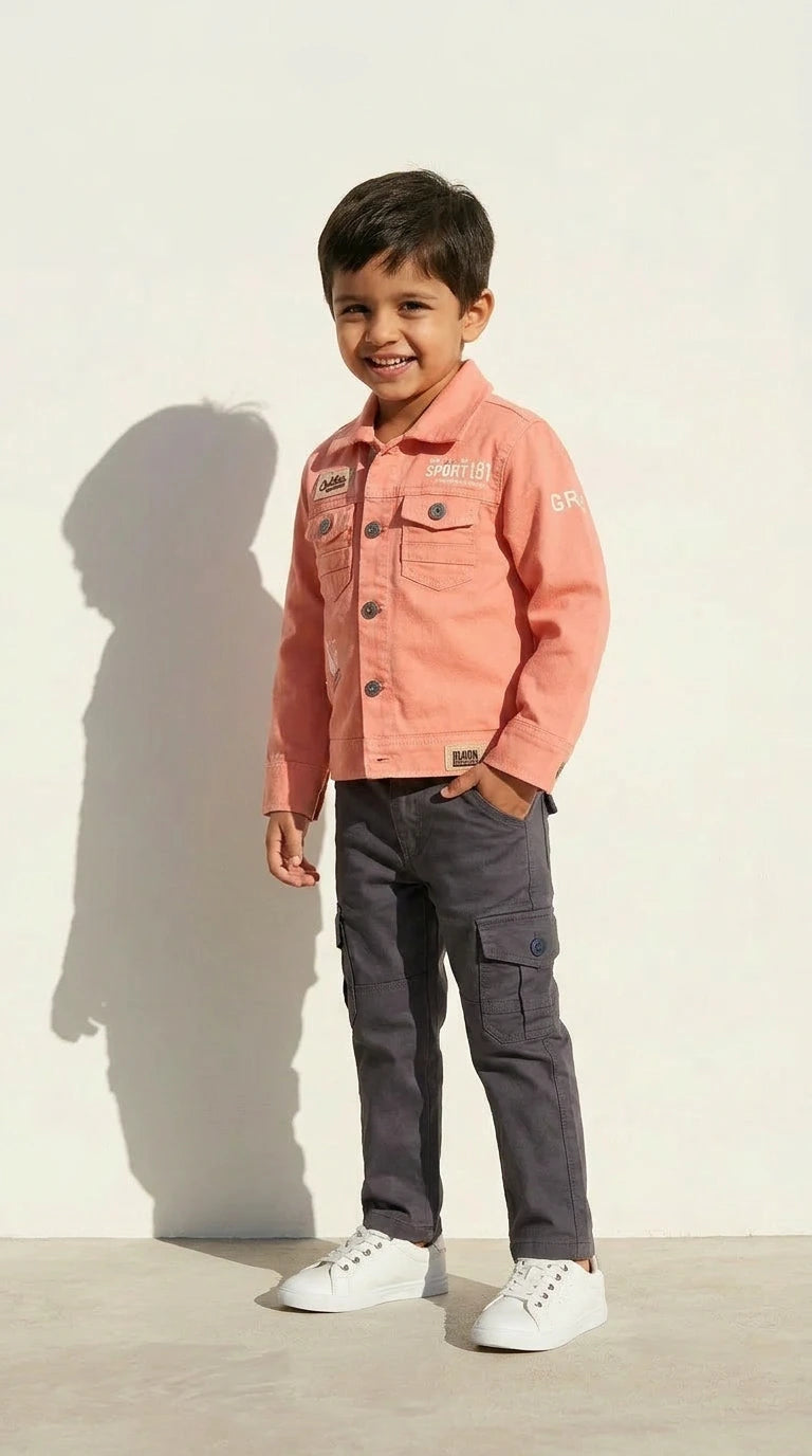Trendsetter Denim Jacket & Cargo Pants Set
