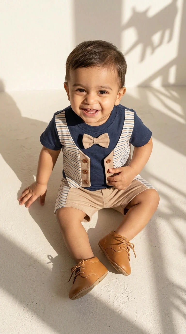 Little Gentleman Bow Tie Co-ord Set