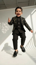 Black Sequined Indo-Western Set