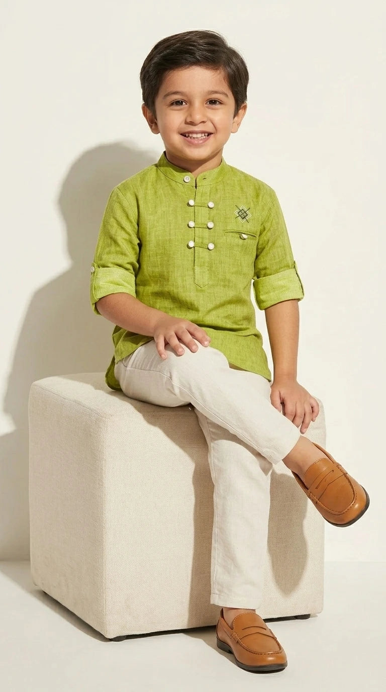 Lime Festive Kurta Set