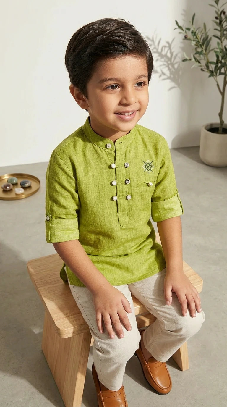 Lime Festive Kurta Set