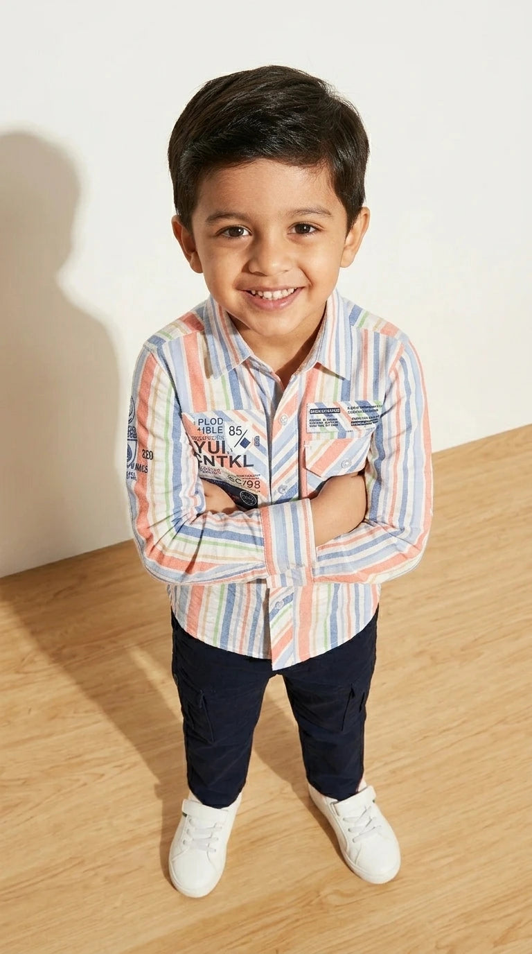 Rainbow Stripe Casual Set