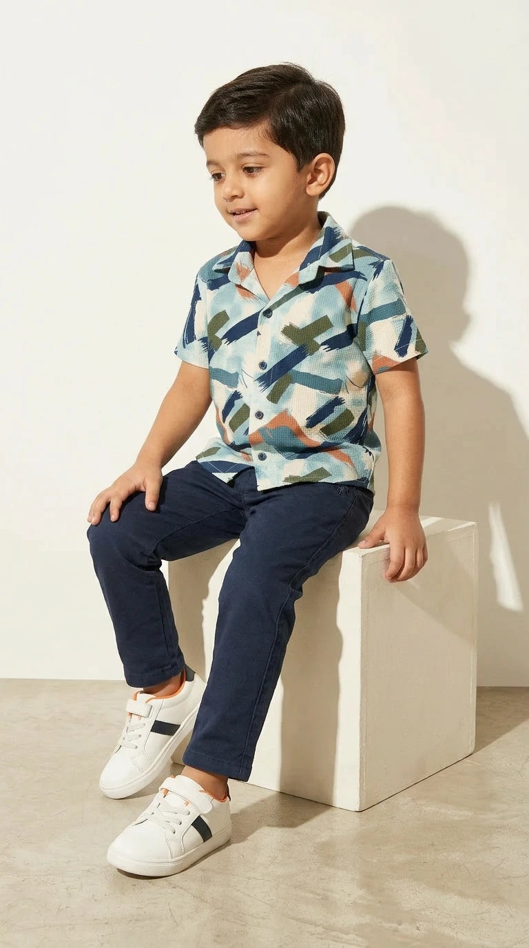 Abstract Summer Shirt Set