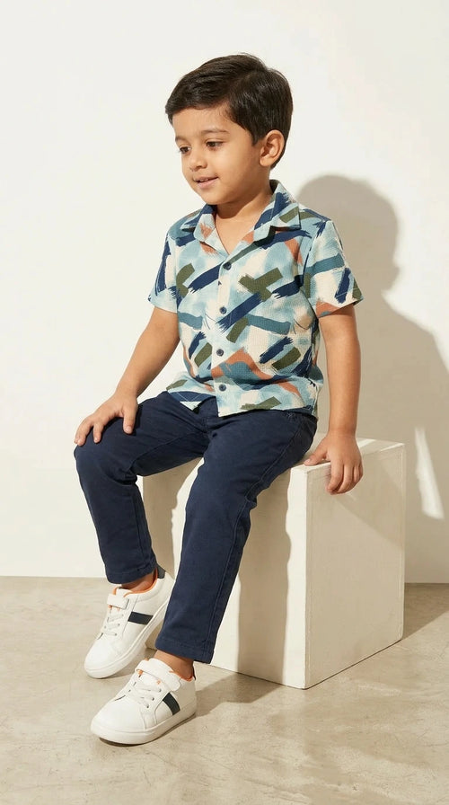 Abstract Summer Shirt Set