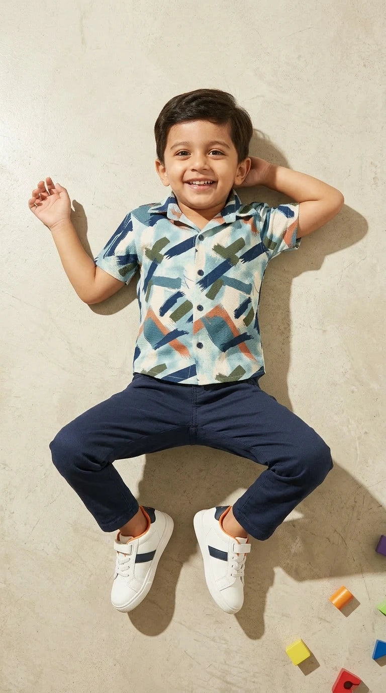 Abstract Summer Shirt Set