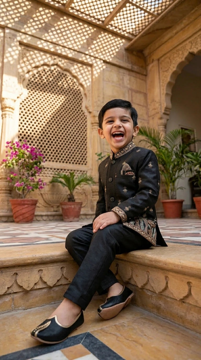 Heritage Black Indo-Western Set
