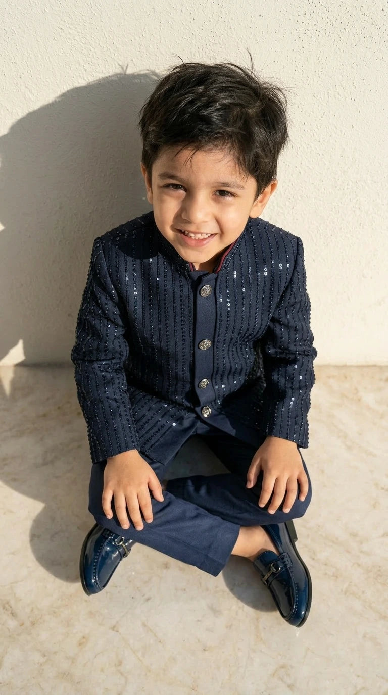 Navy Sequin Prince Suit