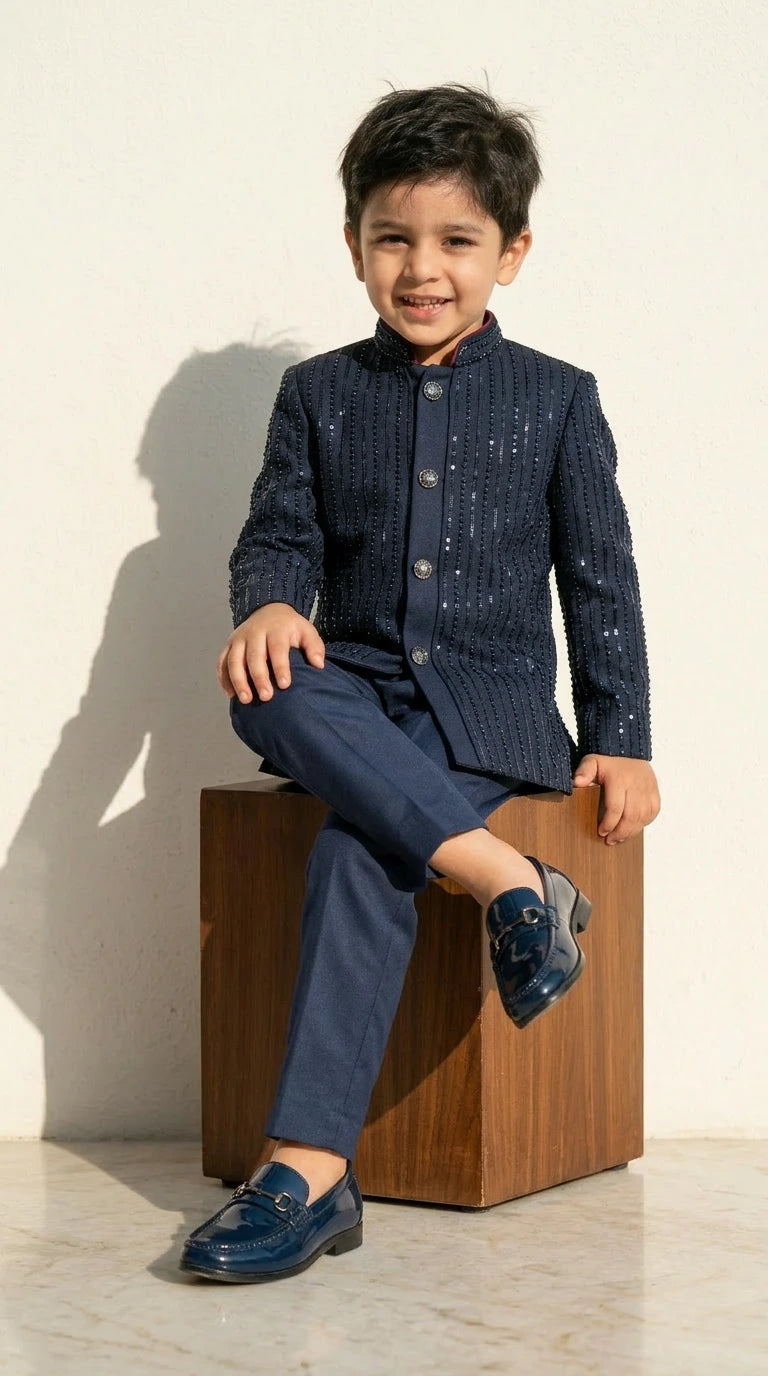 Navy Sequin Prince Suit