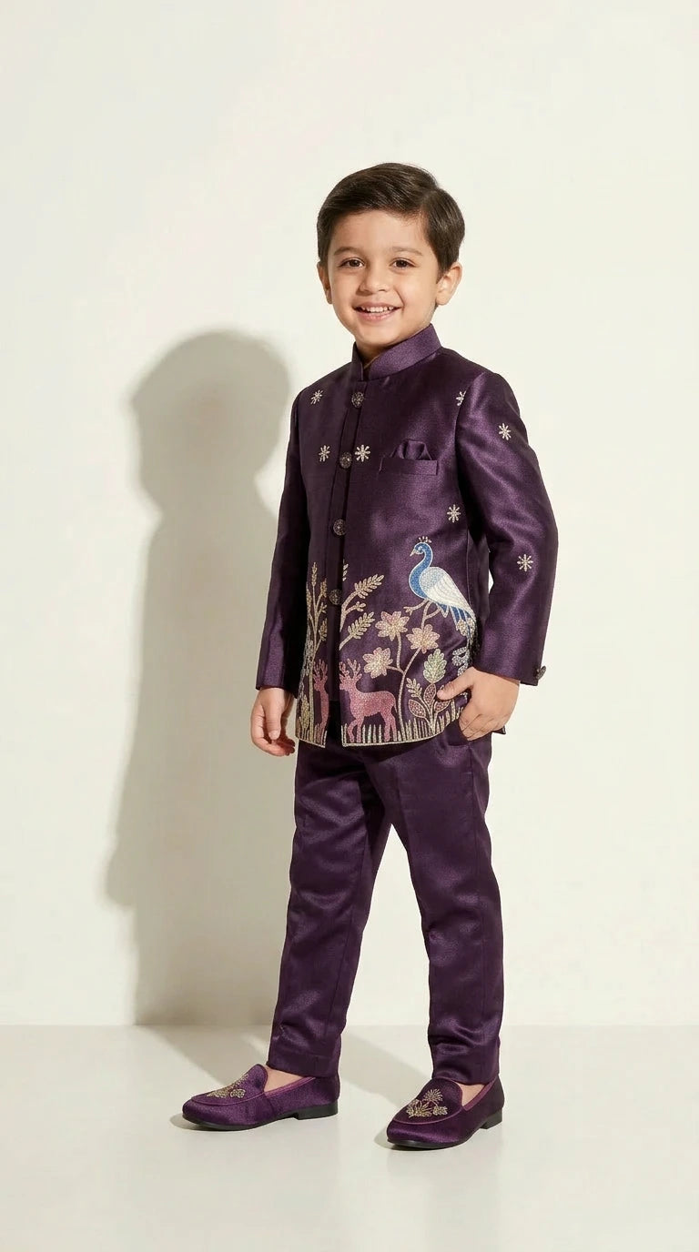 Royal Plum Heritage Embroidered Set