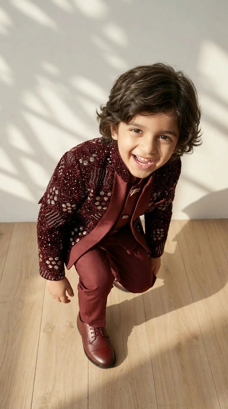 Burgundy Royal Embroidered Set