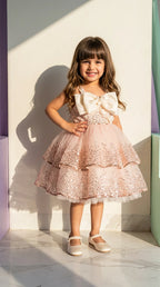 Blush Sparkle Tiered Dress