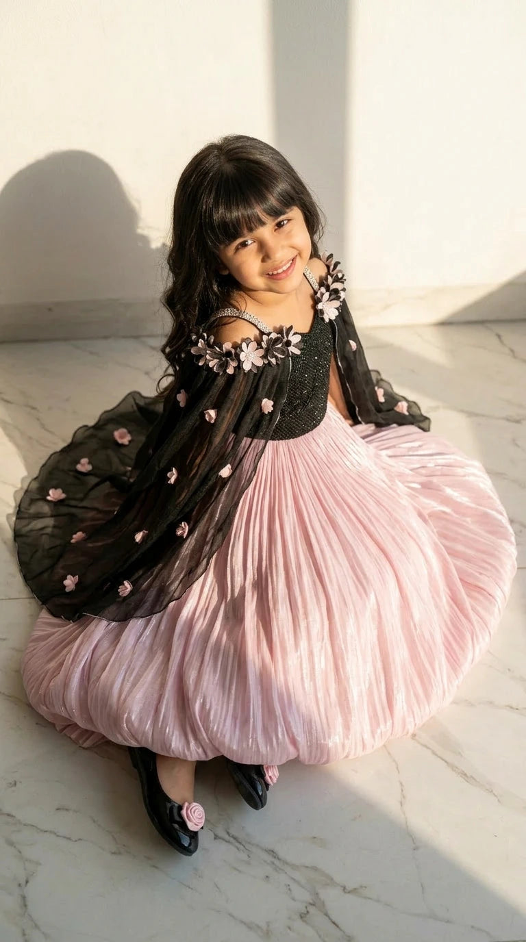 Blush Princess Cape Gown