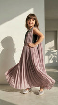 Mauve Asymmetrical Party Gown