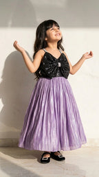 Lavender Bow Sparkle Party Dress