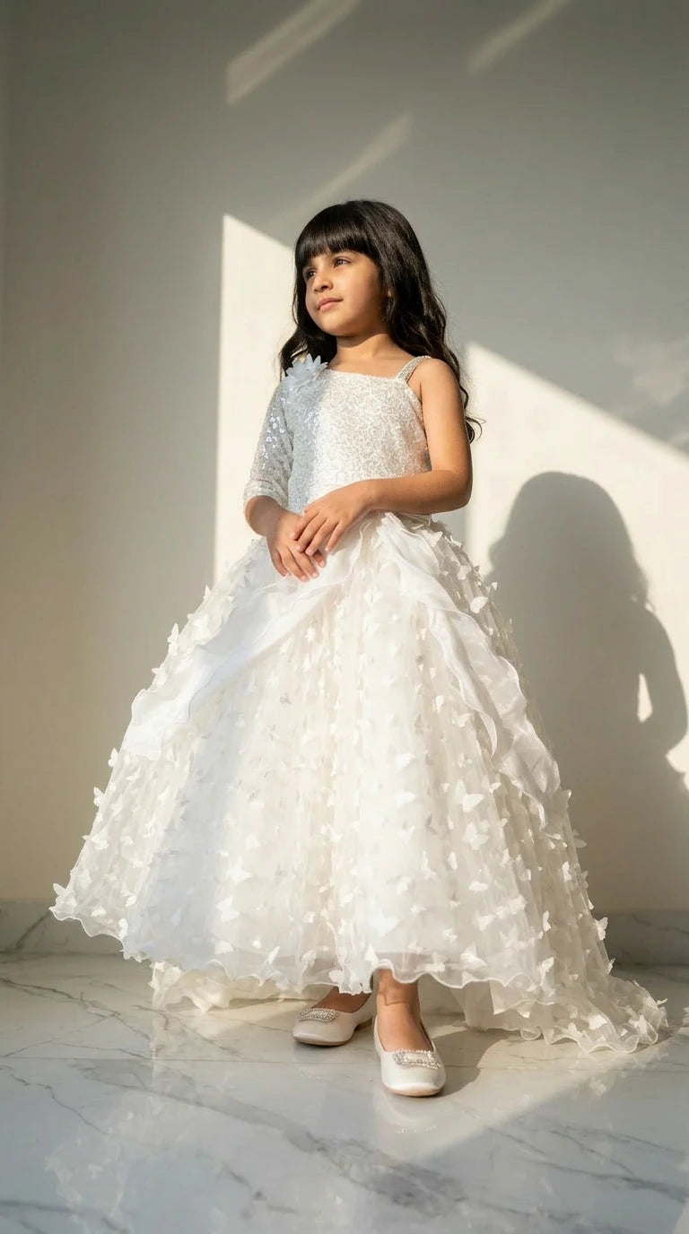 White Fairy Princess Couture Gown