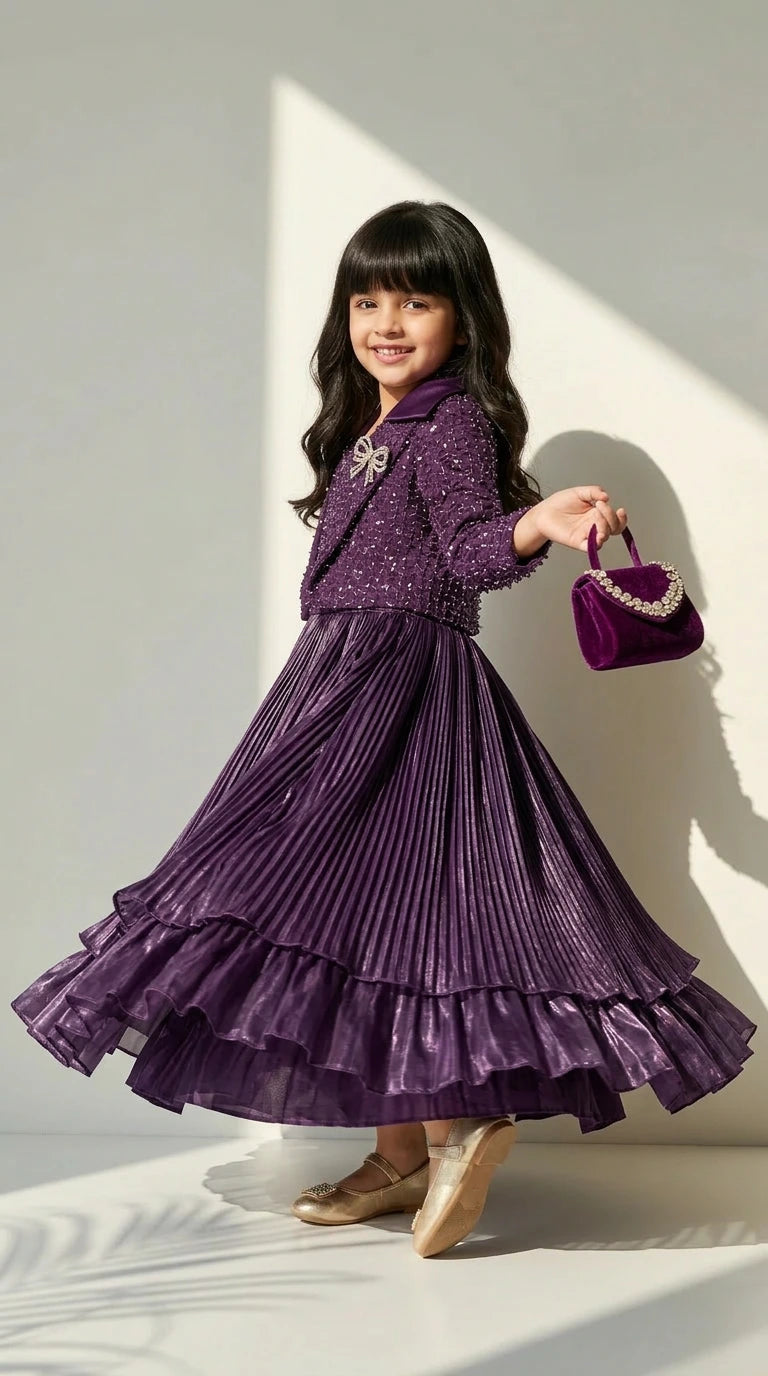 Royal Purple Layered Party Dress