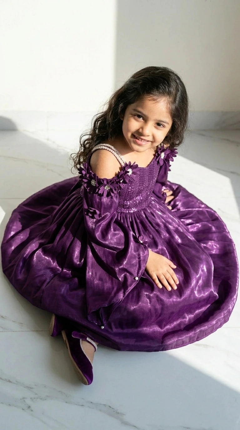 Royal Purple Bloom Gown