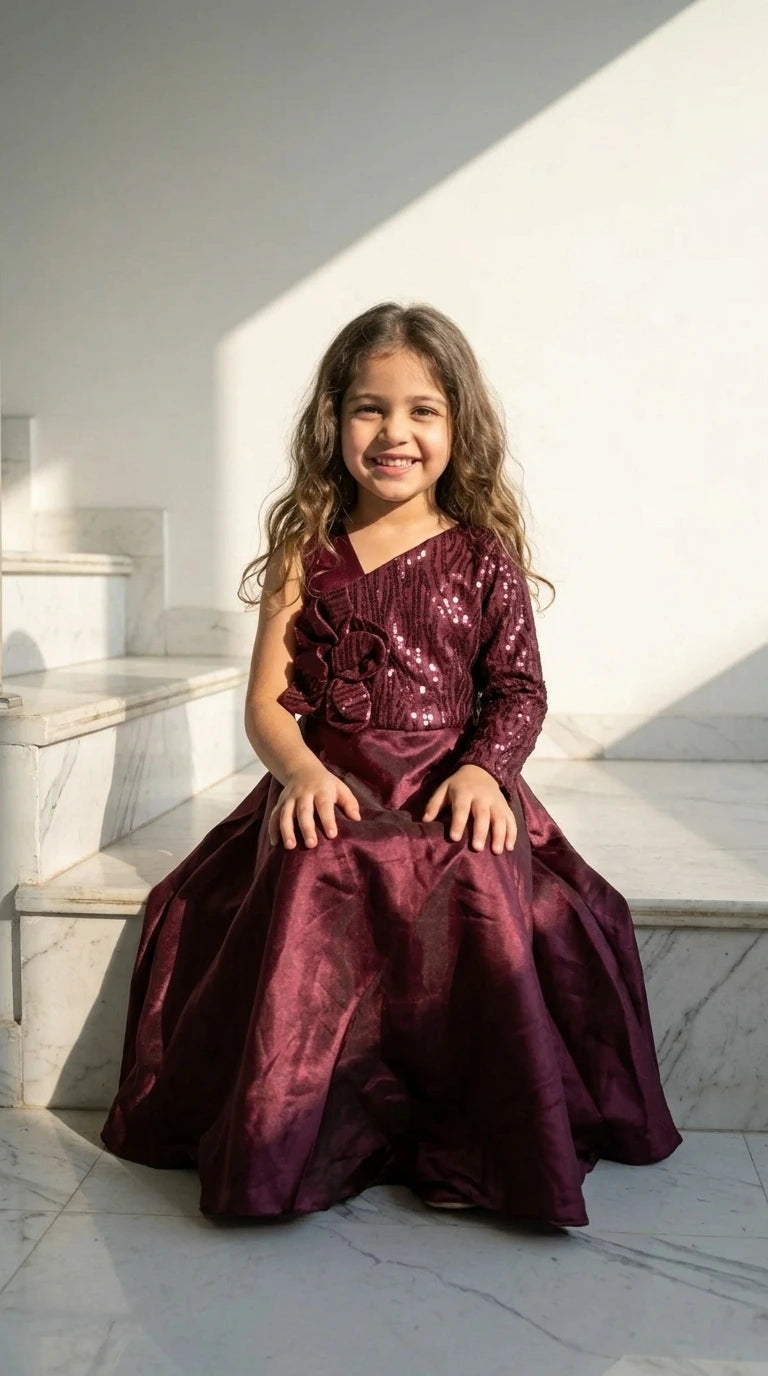 Burgundy Elegance Party Gown