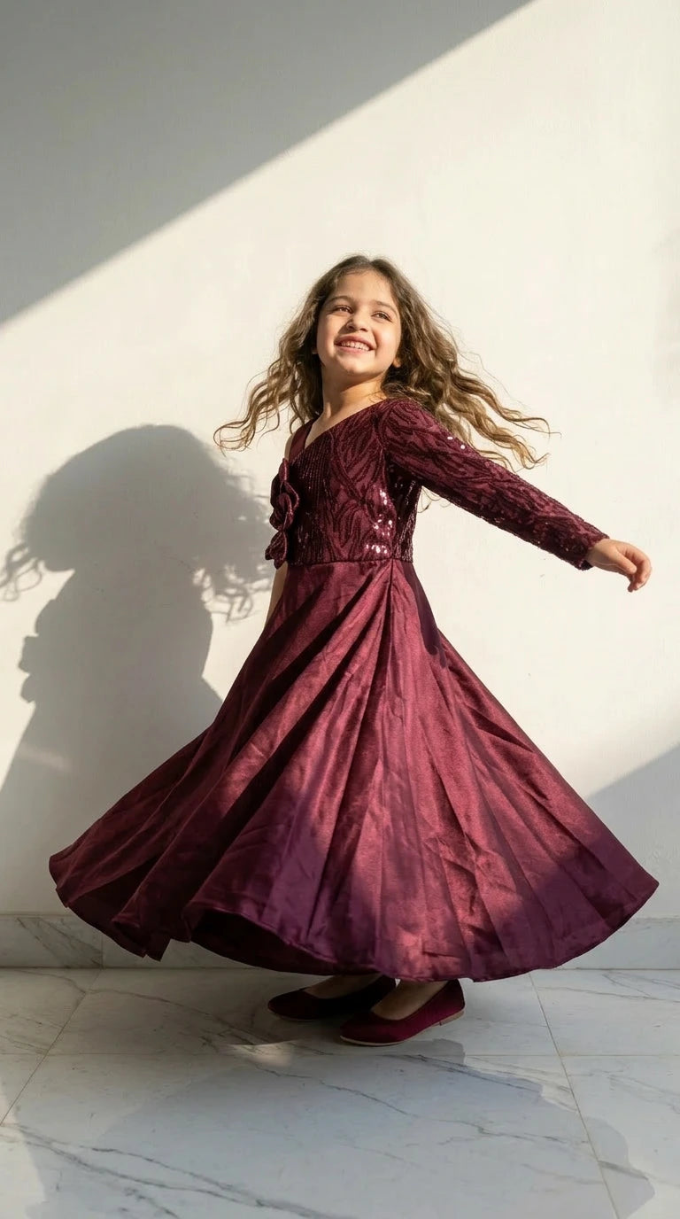 Burgundy Elegance Party Gown