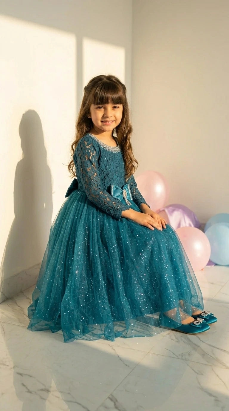 Emerald Sparkle Princess Gown