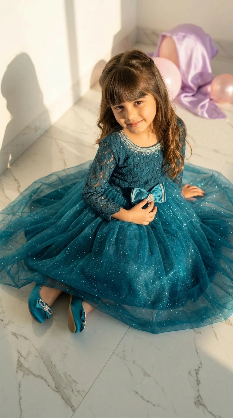 Emerald Sparkle Princess Gown