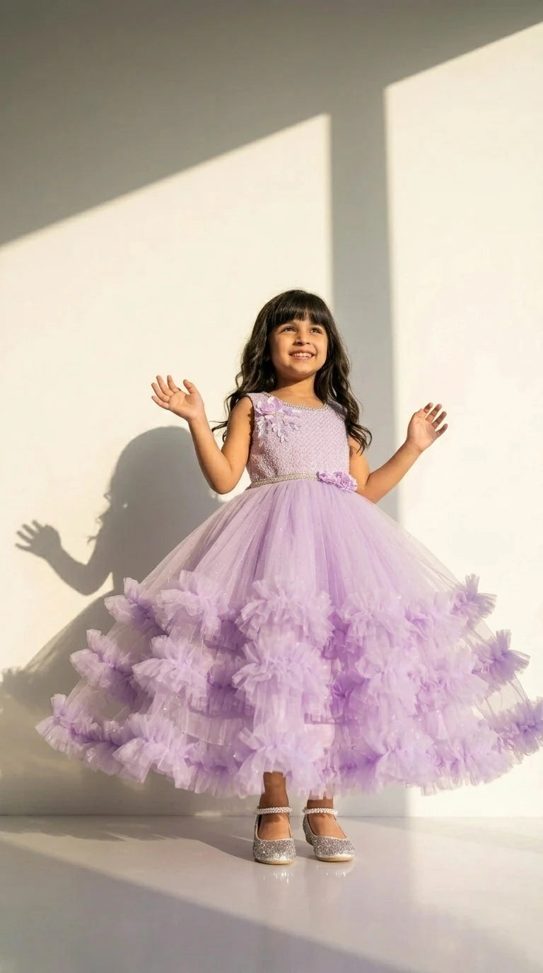Lilac Fairy Ruffle Gown