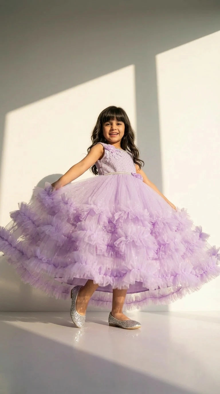 Lilac Fairy Ruffle Gown