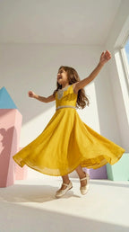 Golden Glow Party Dress
