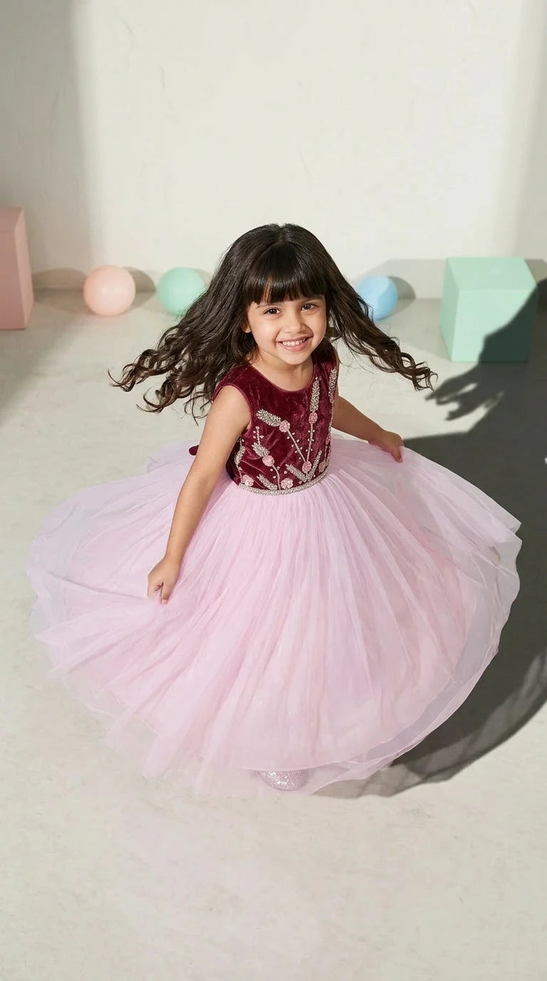 Wine Blush Princess Gown