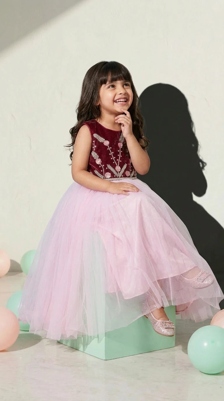 Wine Blush Princess Gown