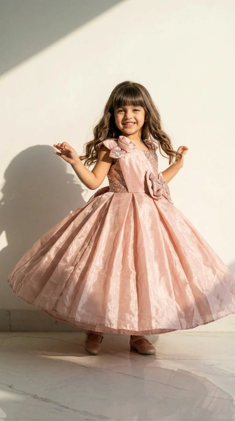 Rose Gold Bow Party Dress