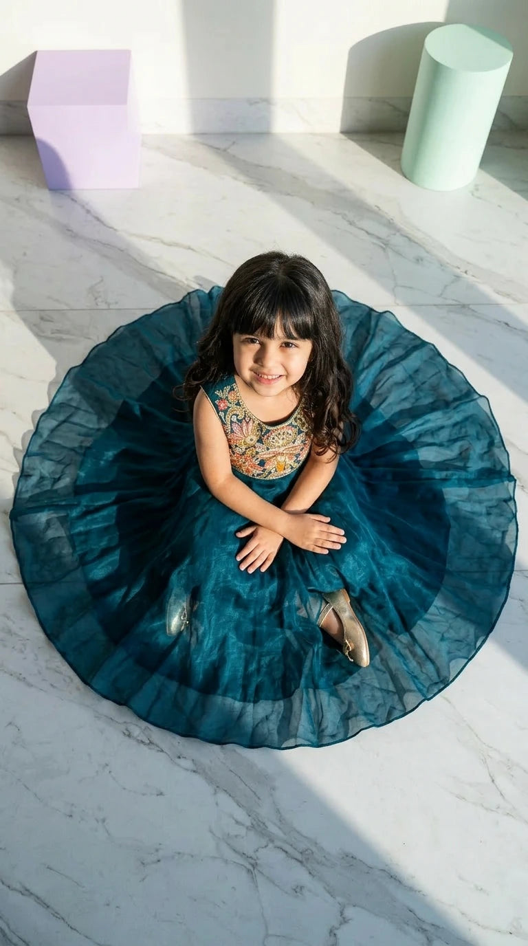 Emerald Bloom Princess Gown