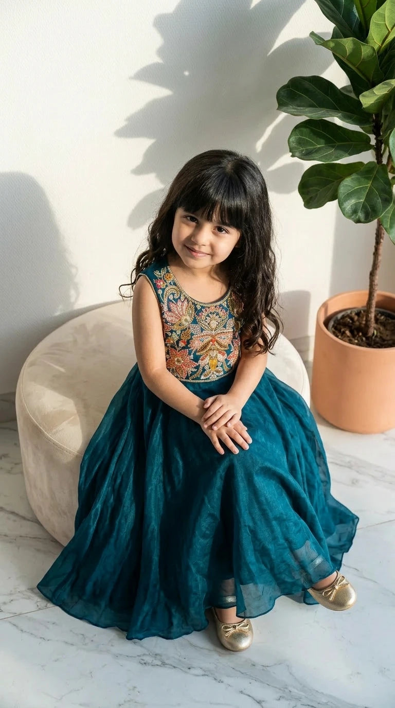 Emerald Bloom Princess Gown