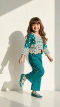 Teal Green Indo-Western Co-ord Set