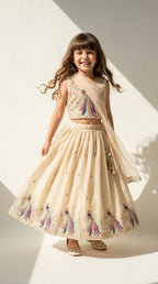 Ivory Peacock Designer Lehenga Set