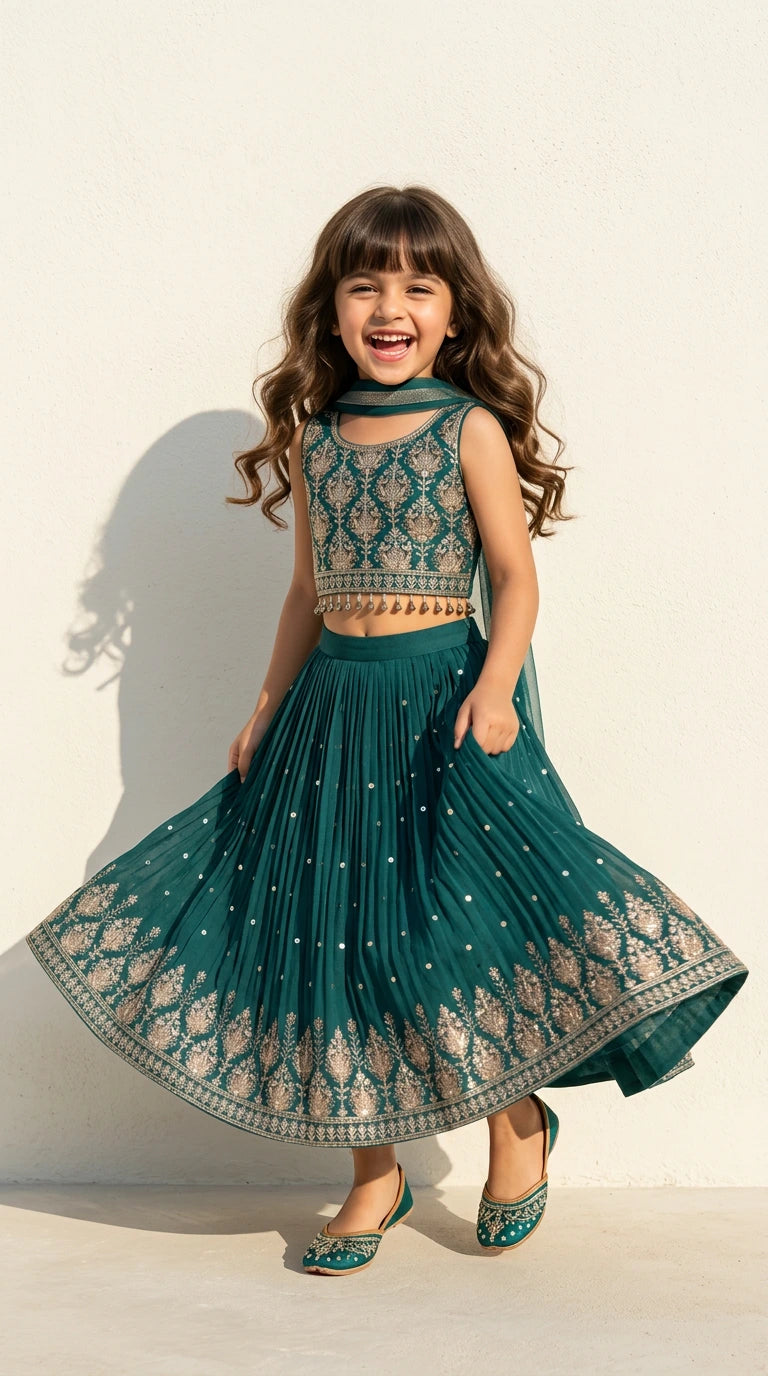 Emerald Green Royal Lehenga Set
