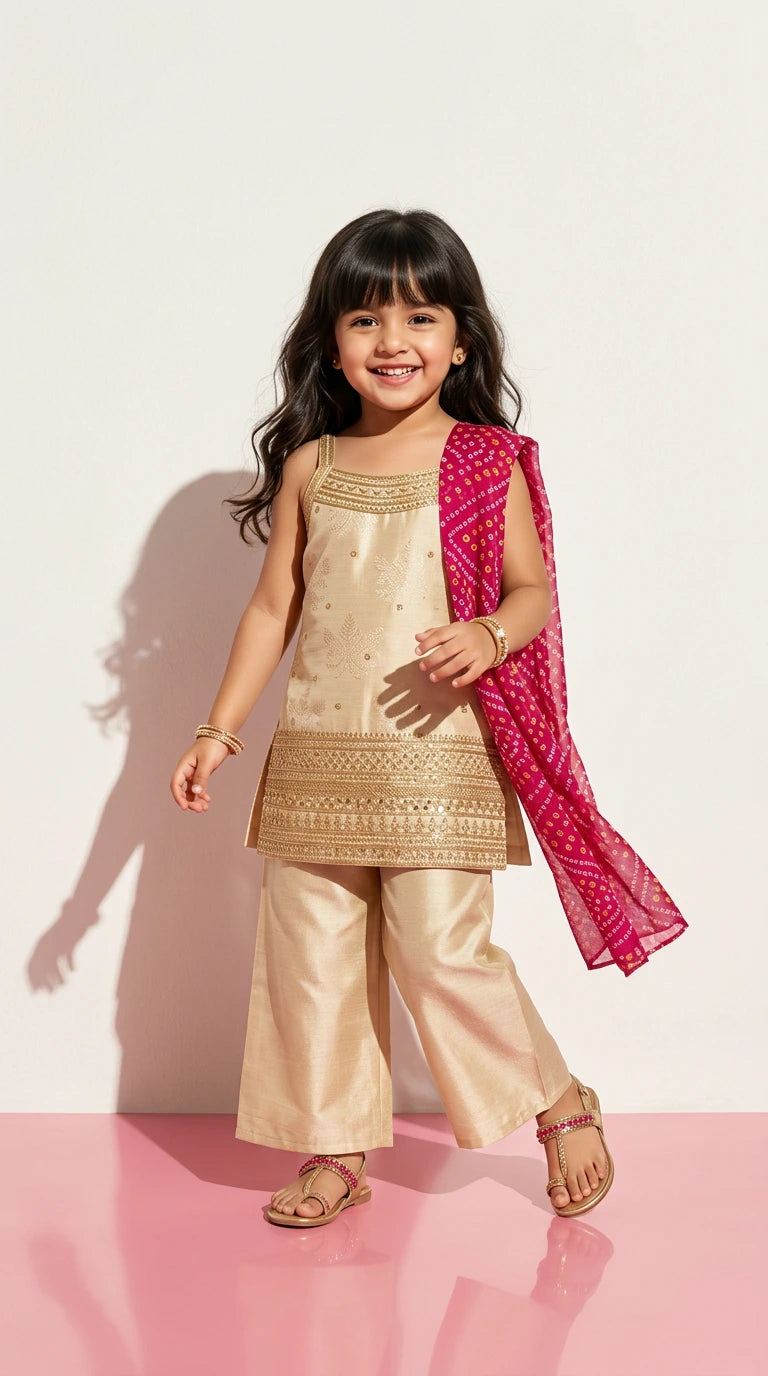 Classic Gold Kurta Palazzo Set