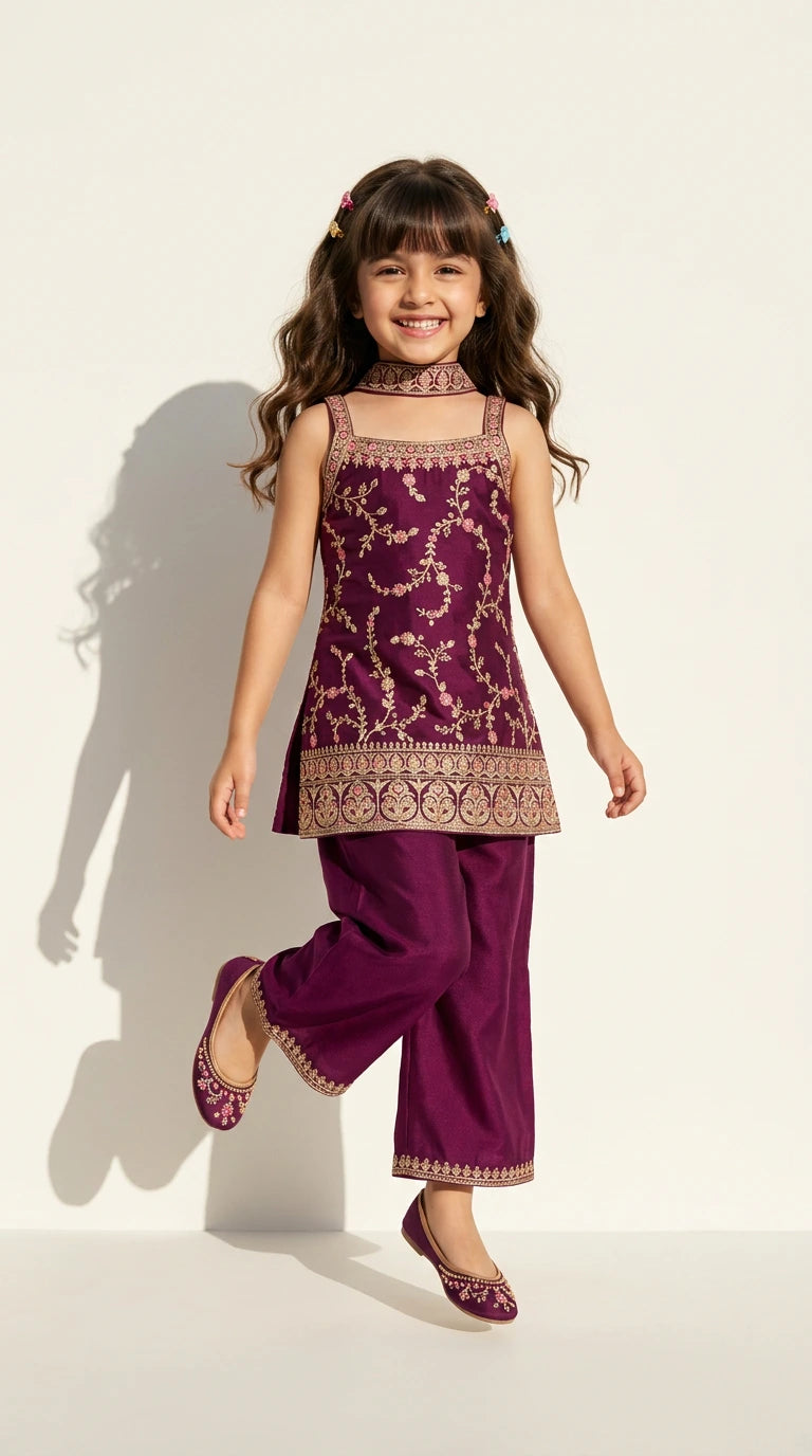Royal Wine Ethnic Co-ord Set