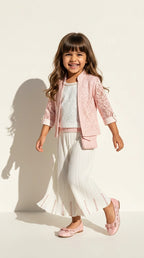 Pastel Jacket Palazzo Set