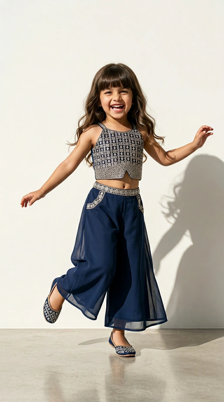 Midnight Blue Ethnic Co-ord Set