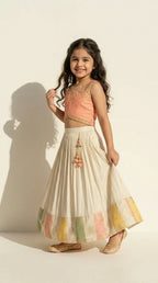 Peach & Ivory Pastel Lehenga Set